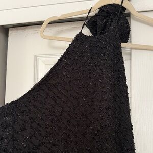NBD Black halter top Textured Dress